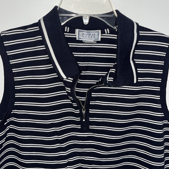 Jennifer Moore sleeveless zipper neckline collared shirt size large - Picture 2 of 8